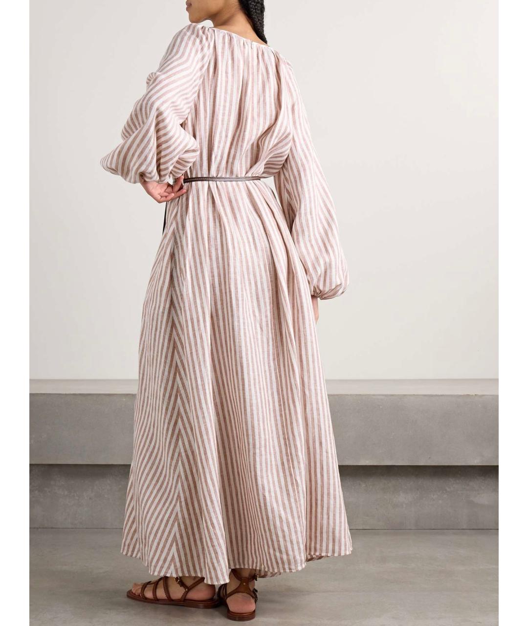 ZIMMERMANN Коричневое льняное повседневное платье, фото 8