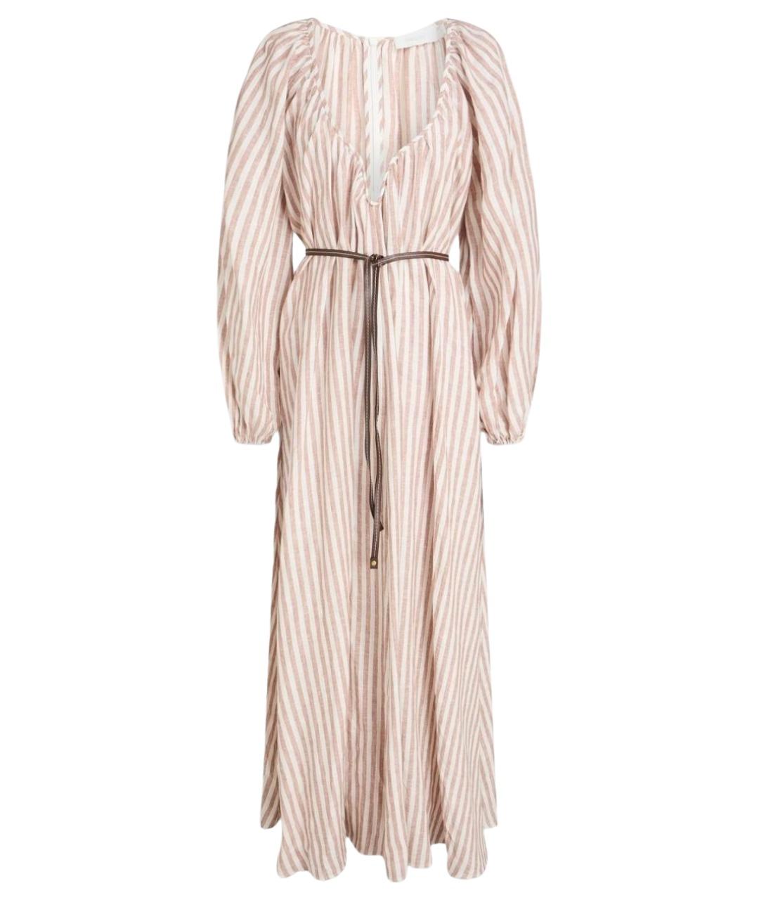 ZIMMERMANN Коричневое льняное повседневное платье, фото 1