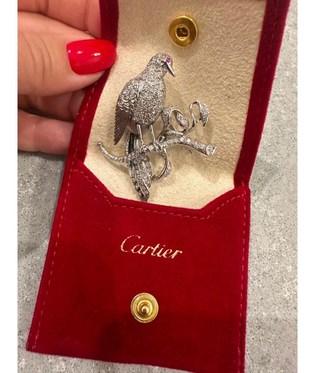 CARTIER Серебряная брошь из белого золота, фото 2
