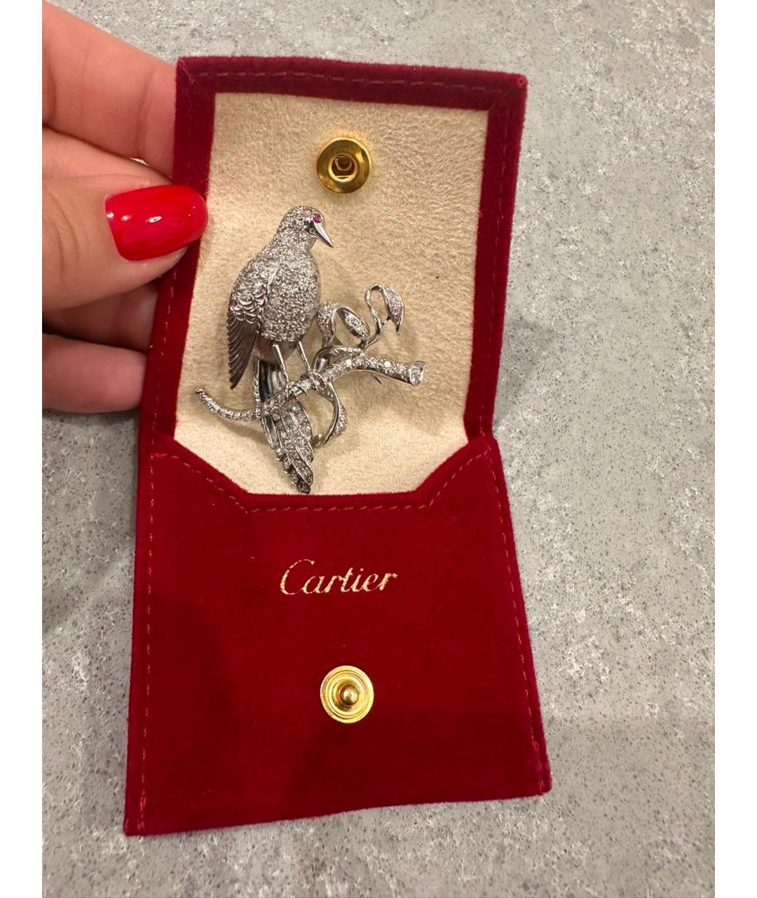 CARTIER Серебряная брошь из белого золота, фото 3