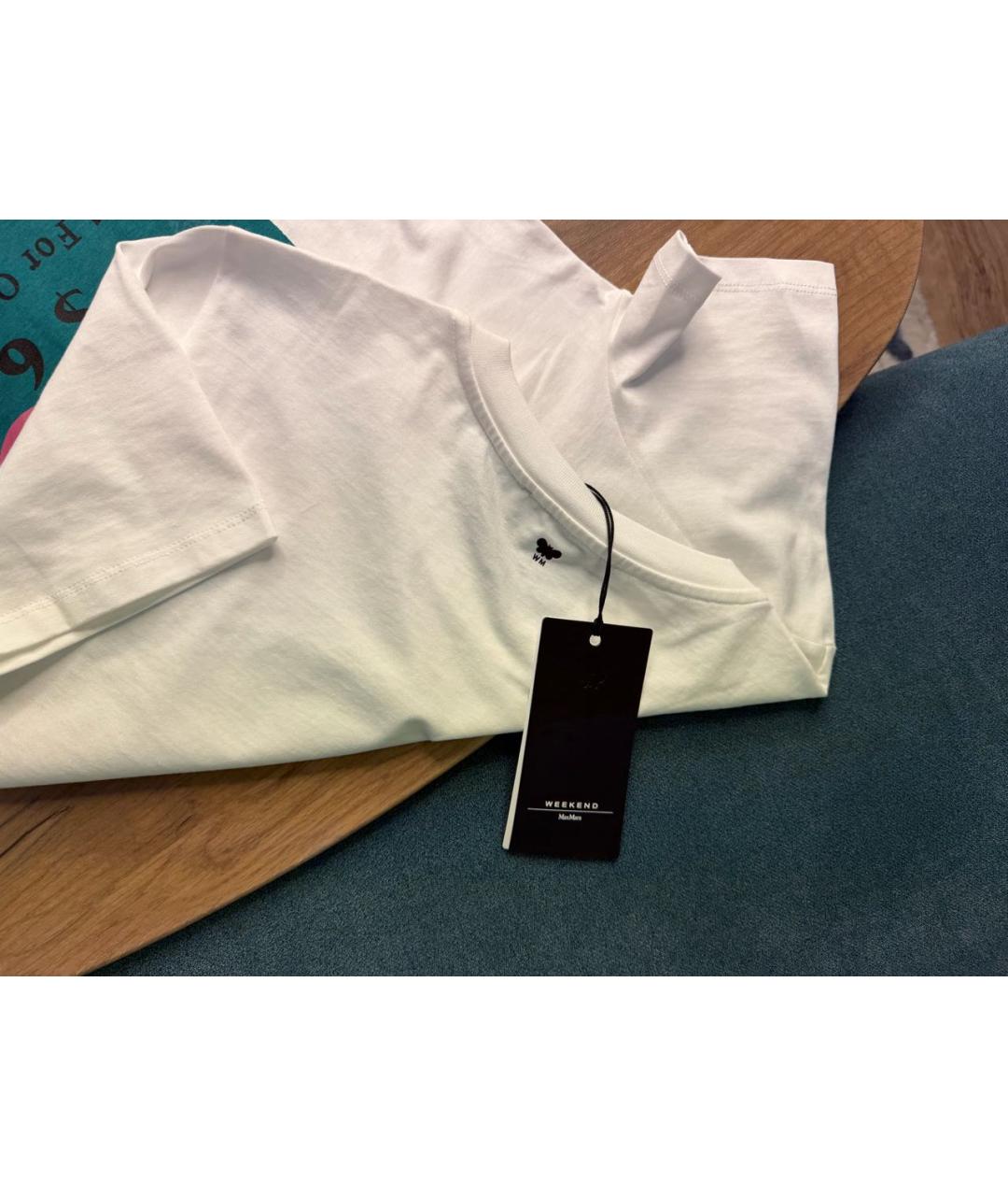 MAX MARA Белая хлопковая футболка, фото 7