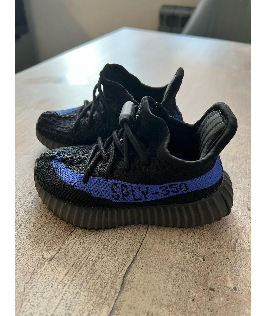 ADIDAS YEEZY Черные текстильные кеды, фото 2