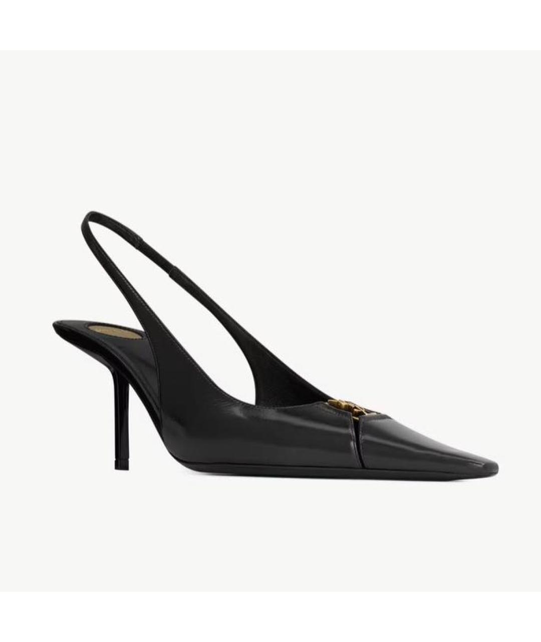 SAINT LAURENT Черные кожаные туфли, фото 5