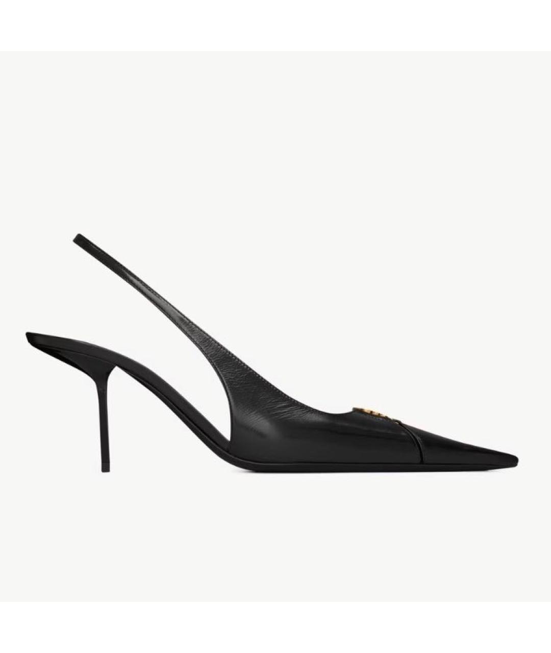 SAINT LAURENT Черные кожаные туфли, фото 4