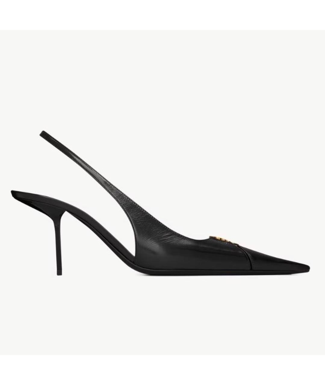 SAINT LAURENT Черные кожаные туфли, фото 3