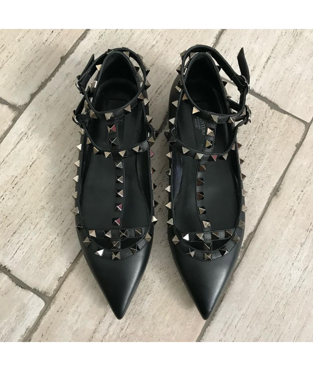 VALENTINO Черные кожаные балетки, фото 7