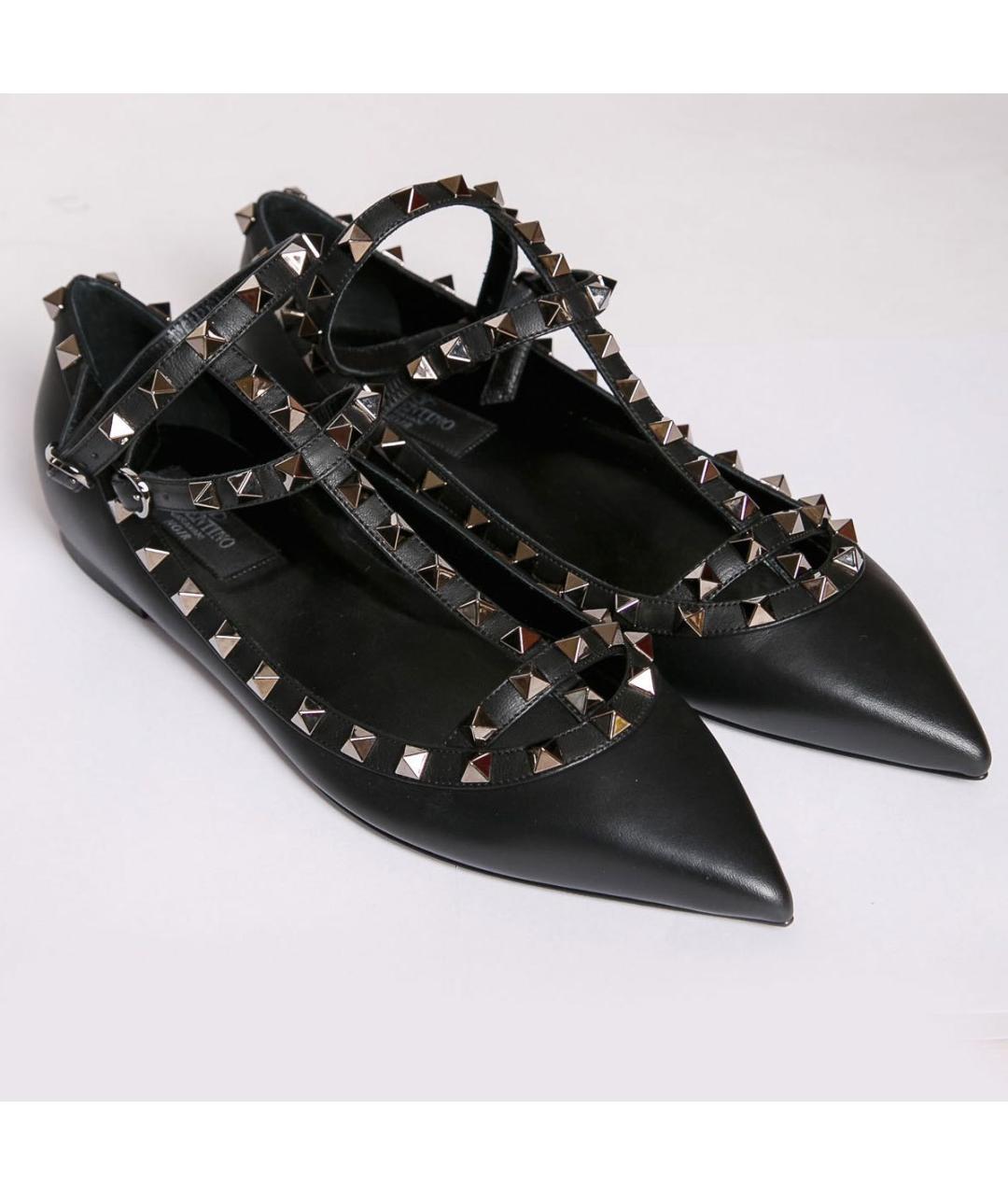 VALENTINO Черные кожаные балетки, фото 4