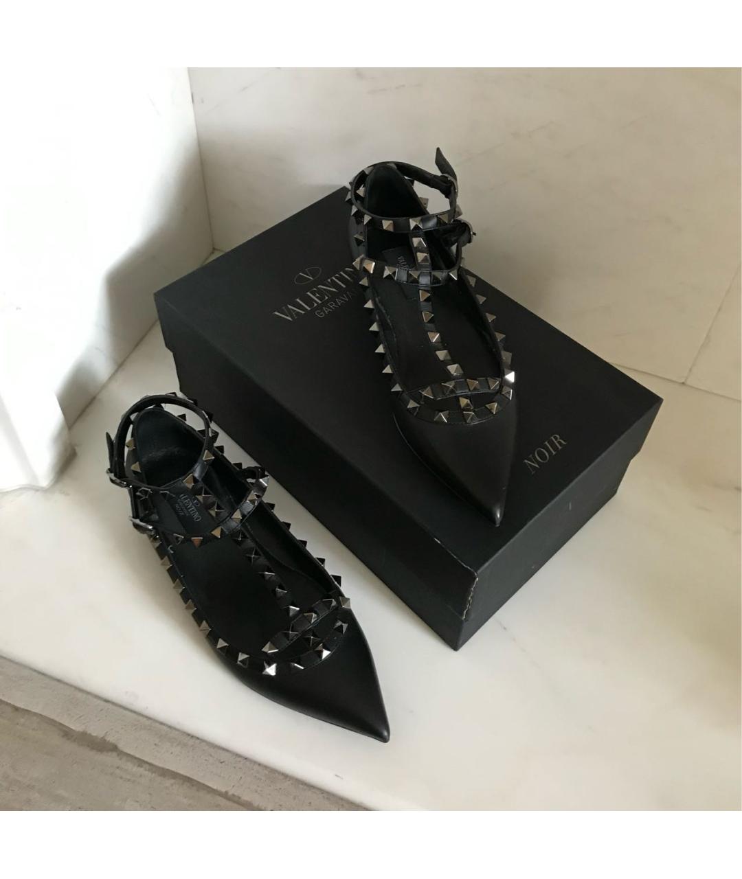 VALENTINO Черные кожаные балетки, фото 6