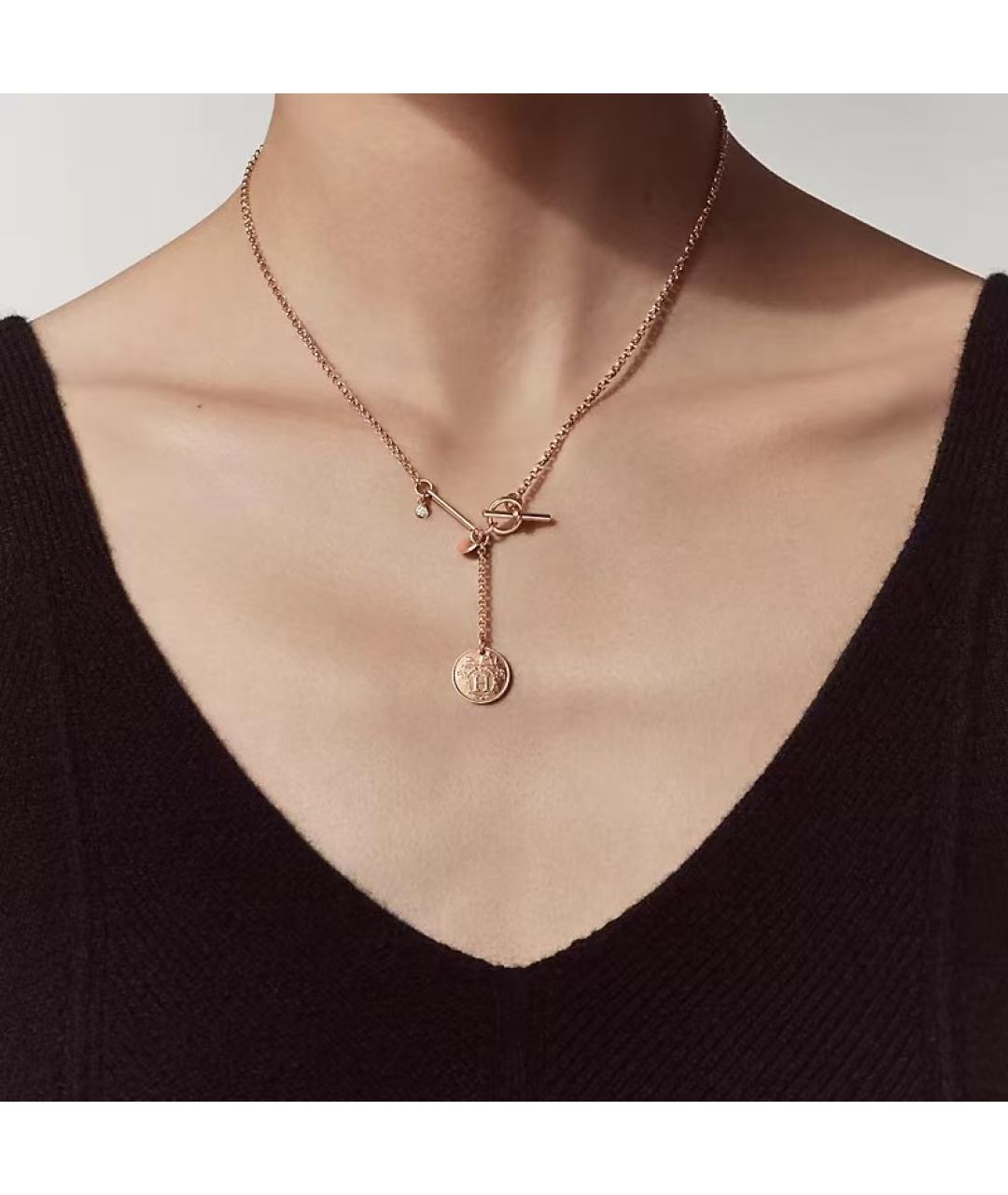 HERMES Золотое колье из розового золота, фото 4