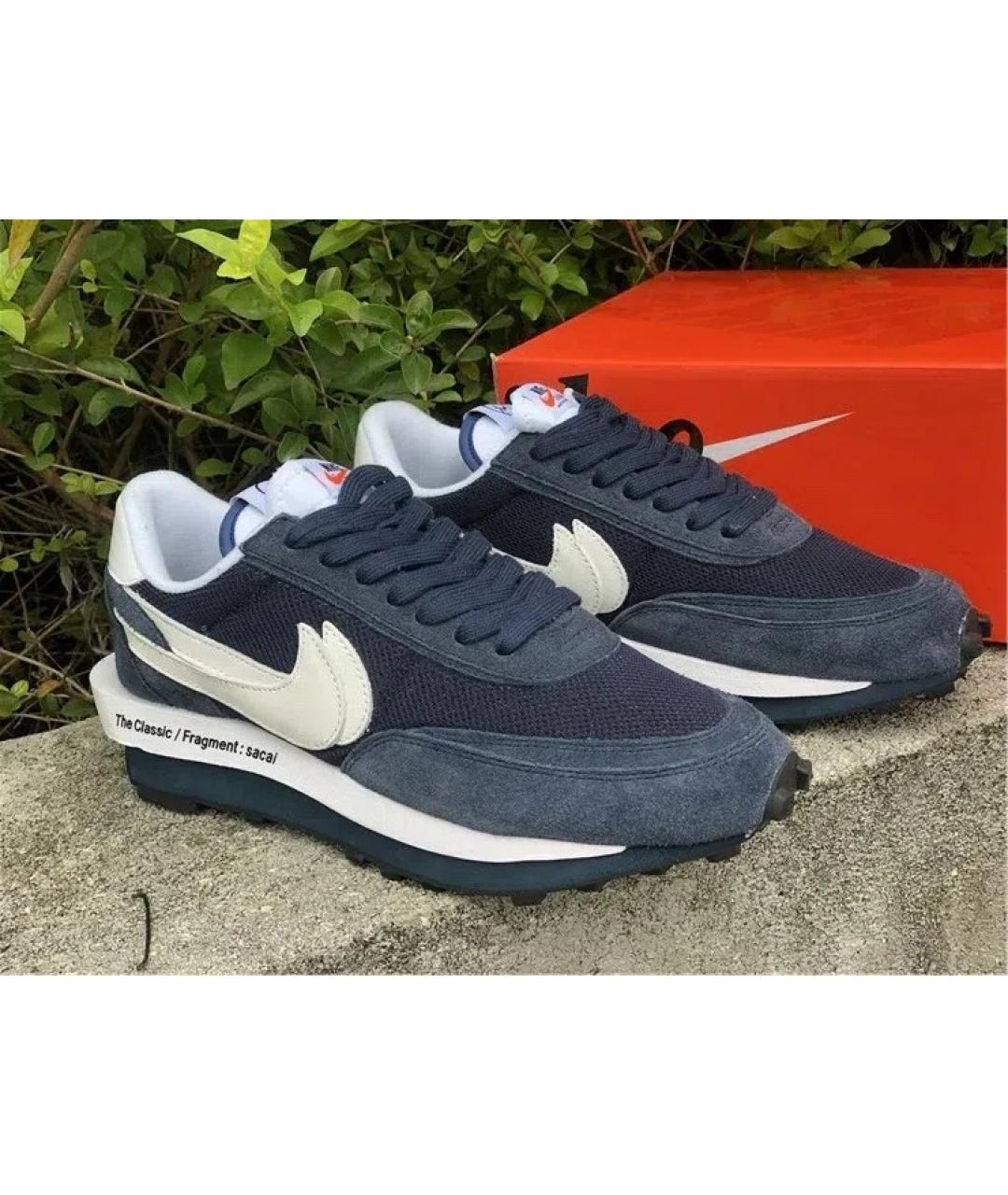 NIKE Голубые замшевые низкие кроссовки / кеды, фото 5
