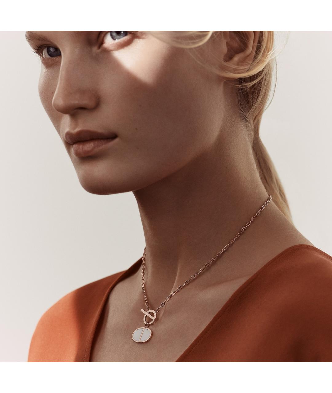 HERMES Золотое колье из розового золота, фото 4