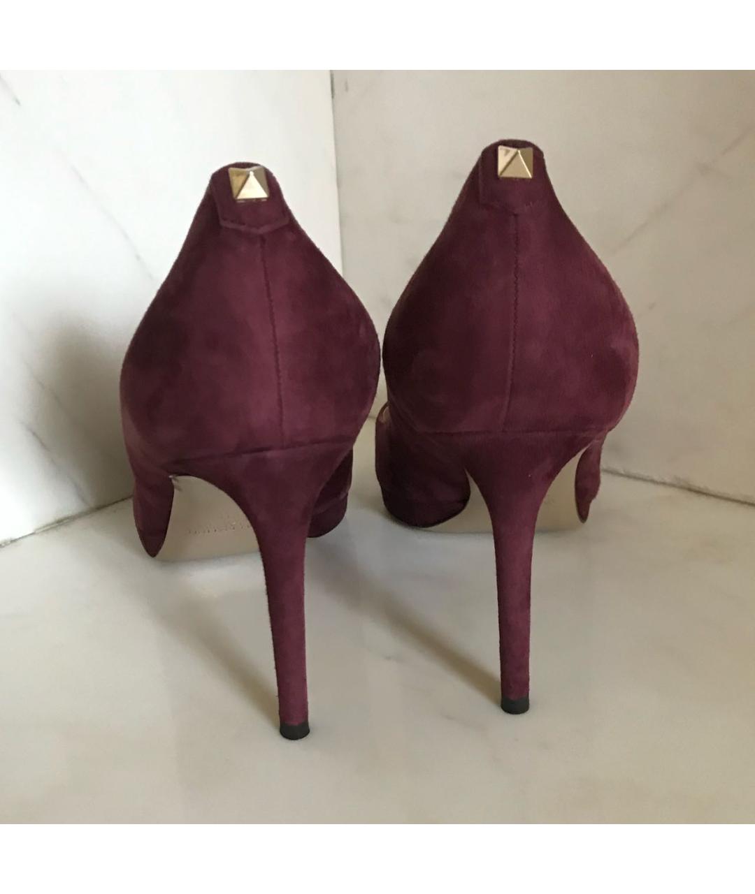 VALENTINO Бордовые замшевые туфли, фото 6