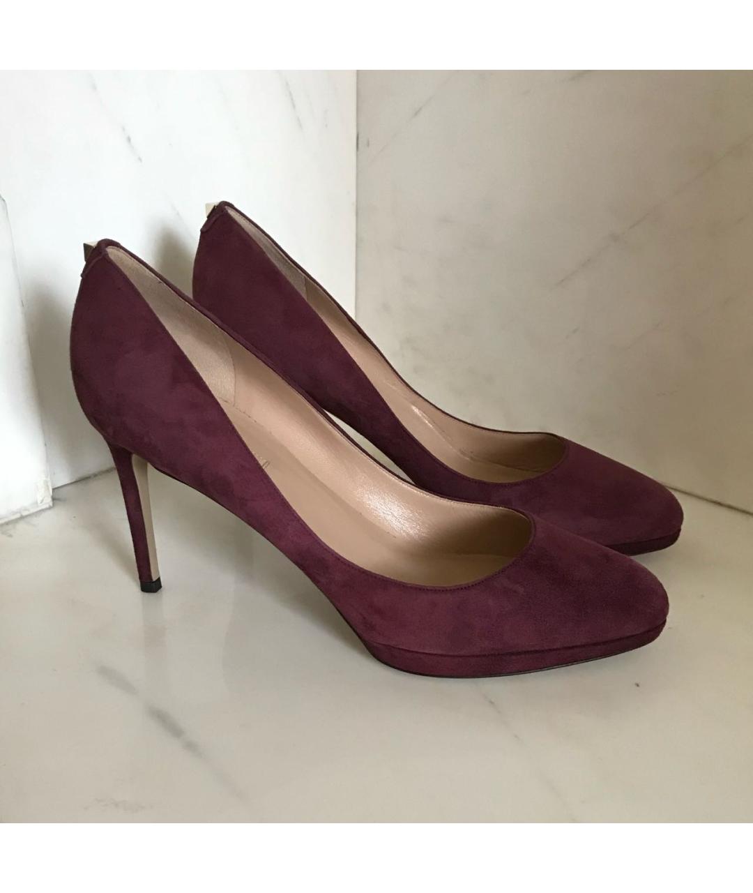 VALENTINO Бордовые замшевые туфли, фото 3