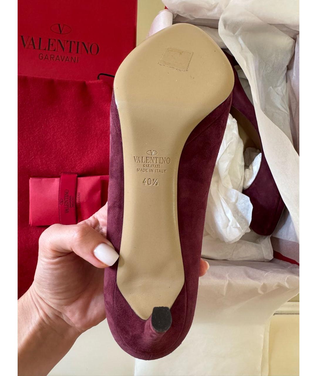 VALENTINO Бордовые замшевые туфли, фото 8