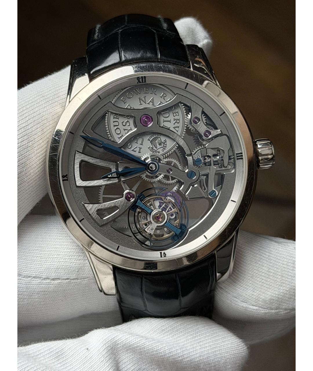 Ulysse Nardin Серые часы из белого золота, фото 3