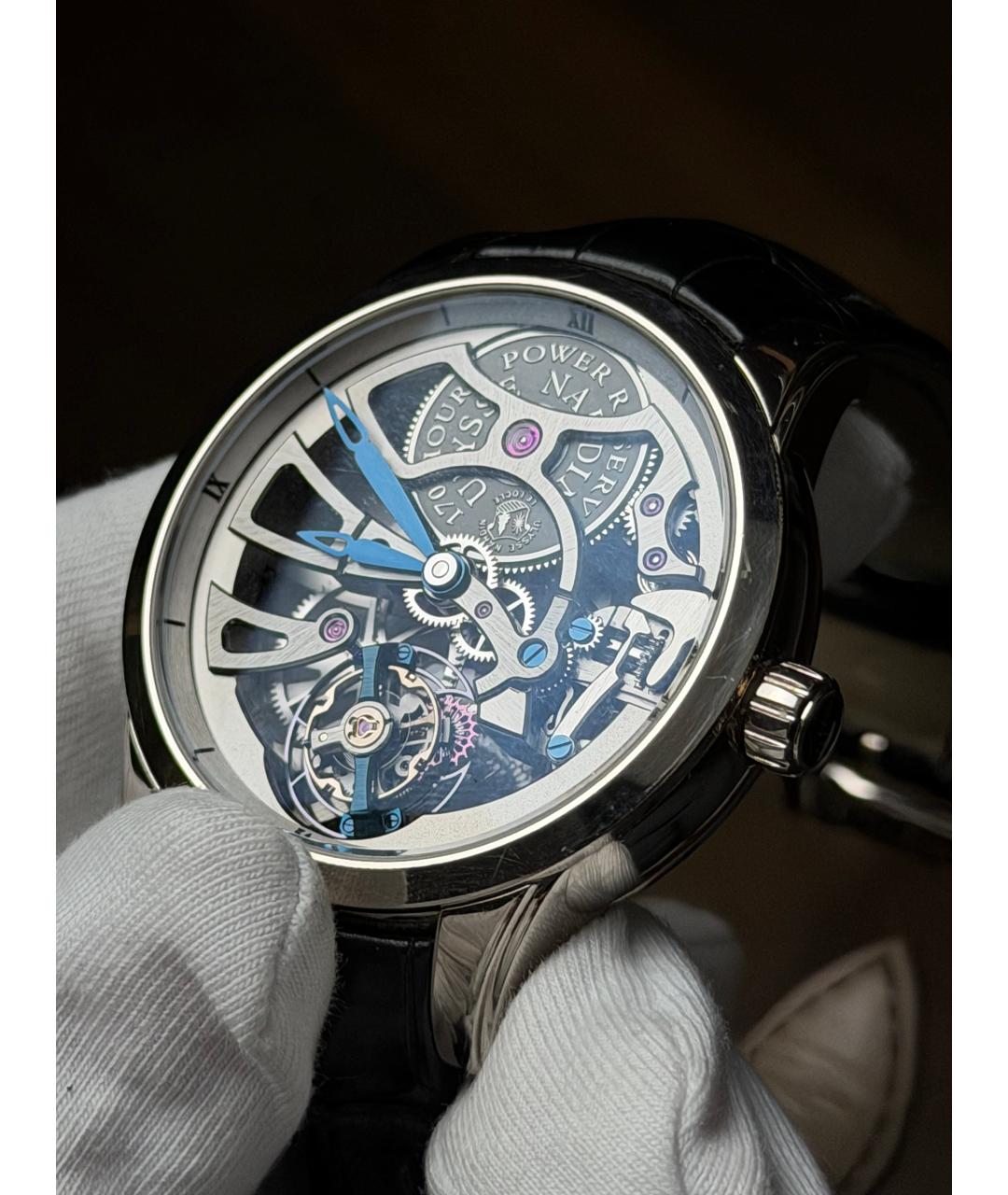 Ulysse Nardin Серые часы из белого золота, фото 4