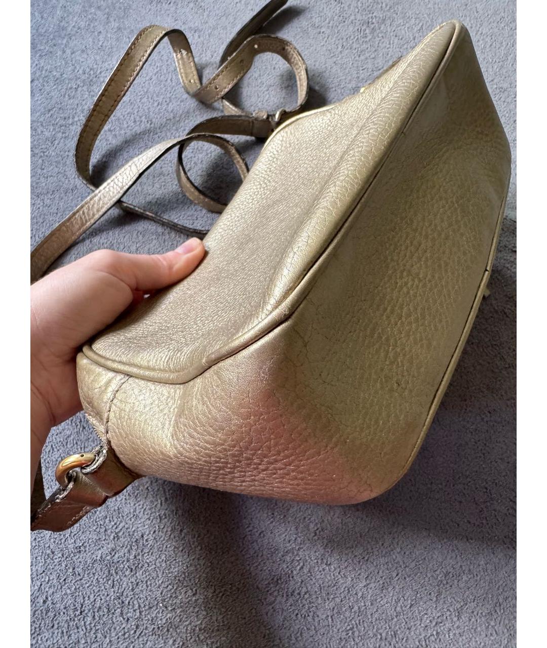 GUCCI Золотая кожаная сумка через плечо, фото 4
