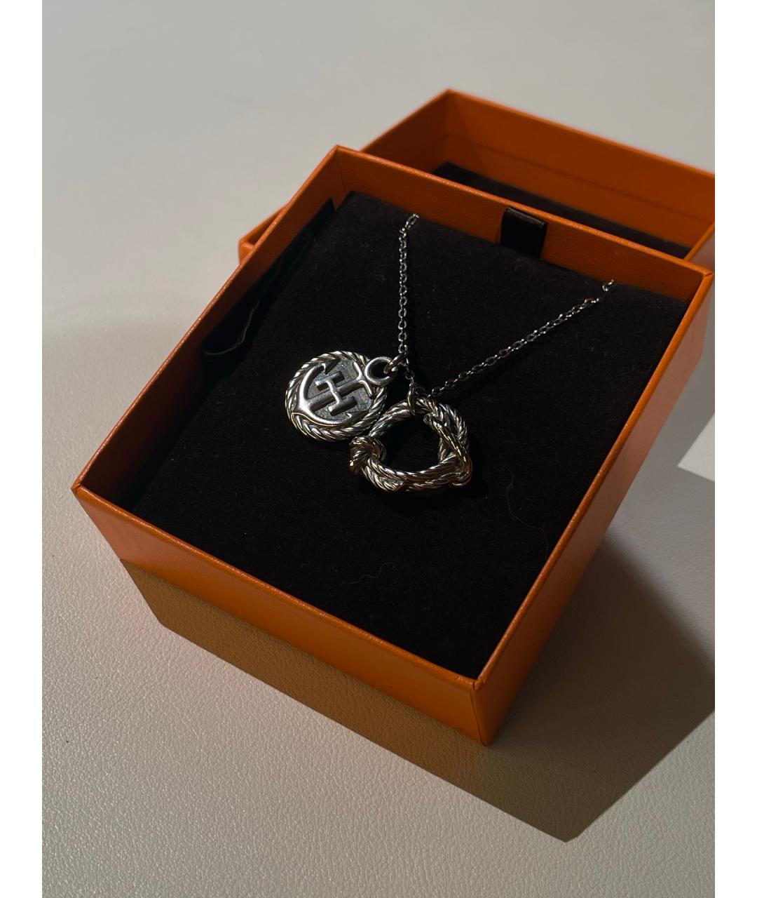 HERMES Серебряное серебряное колье, фото 2