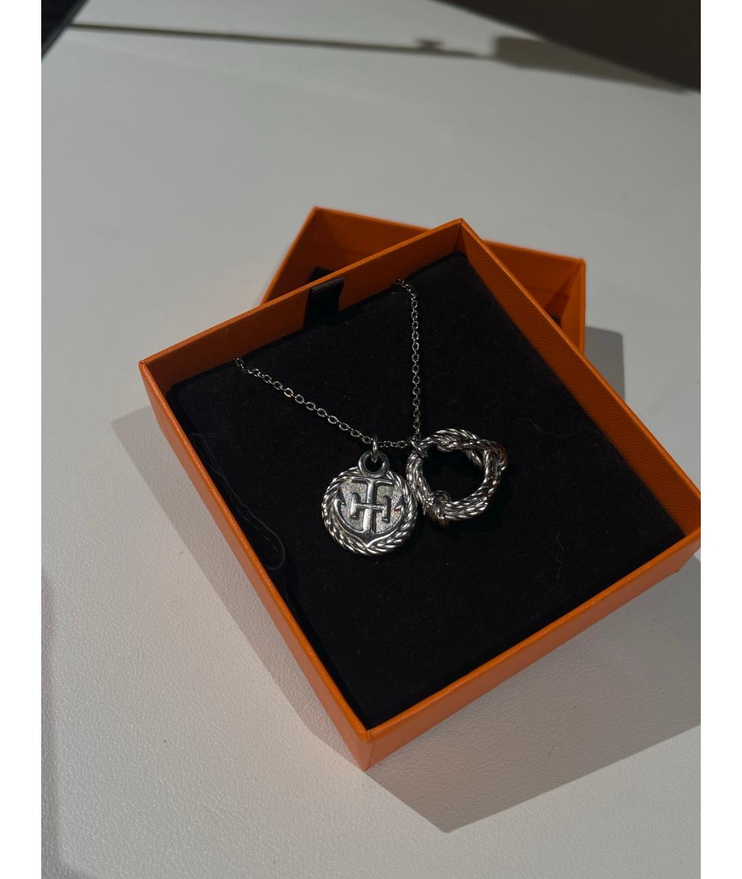 HERMES Серебряное серебряное колье, фото 3