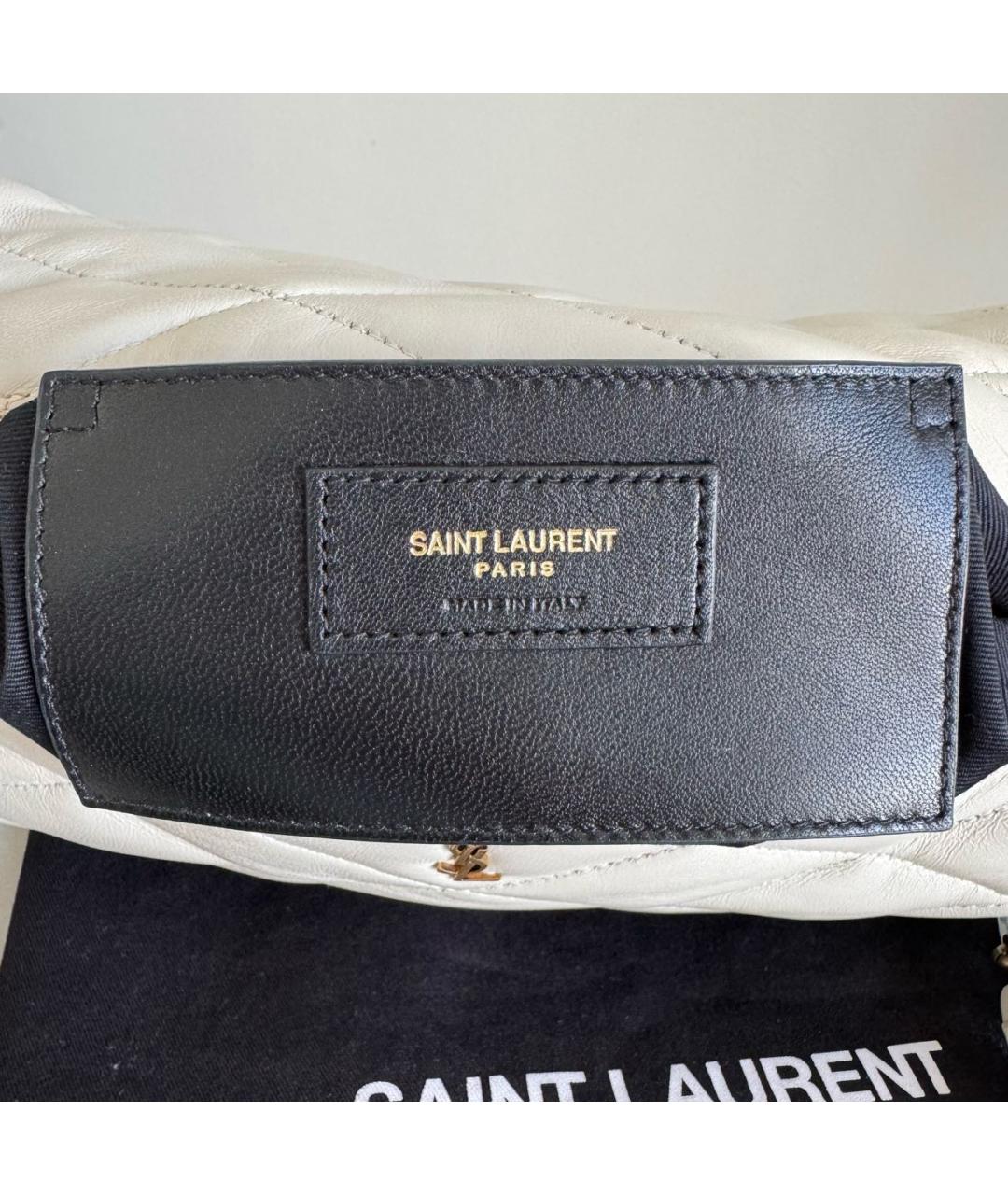 SAINT LAURENT Белая кожаная сумка через плечо, фото 8