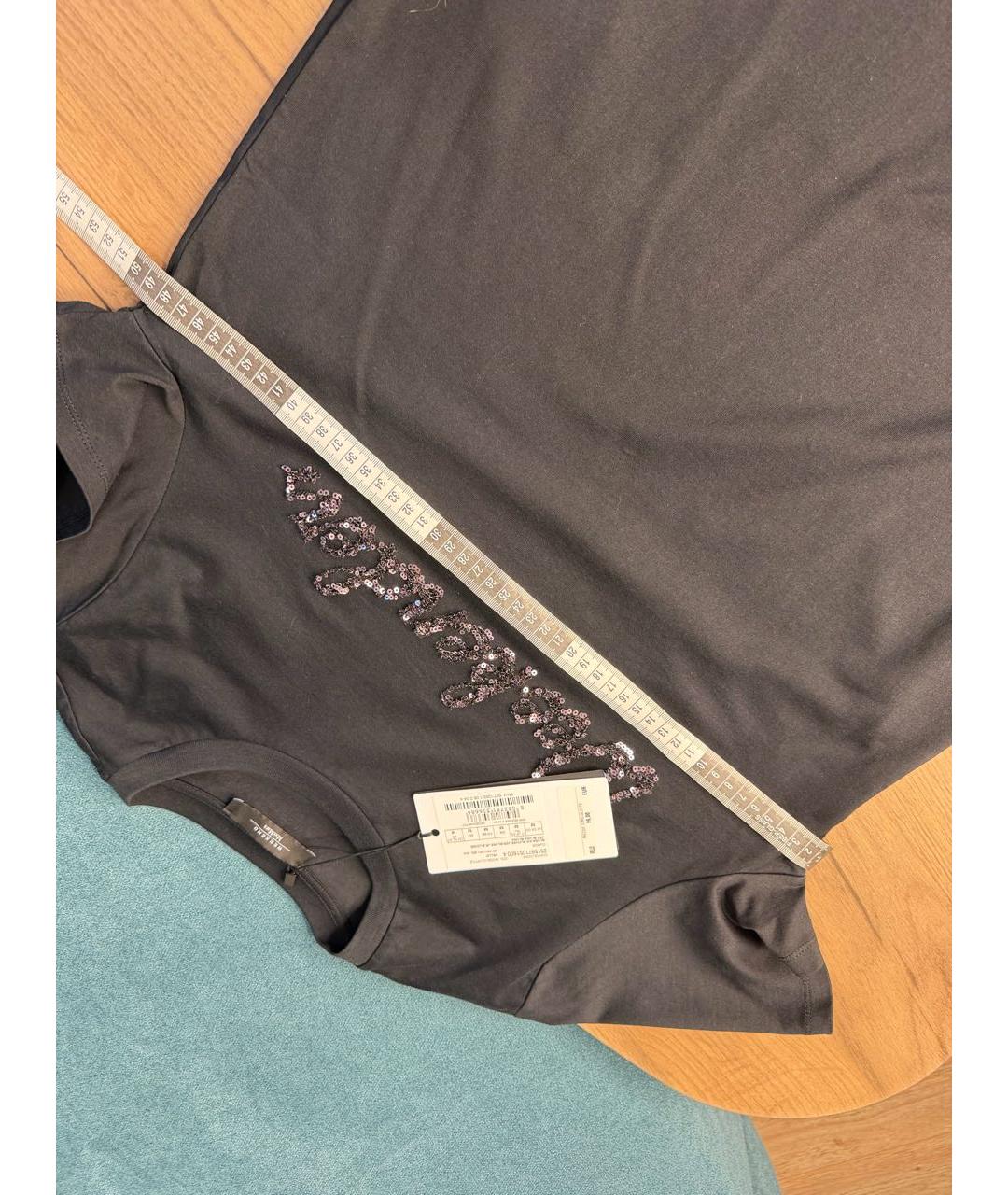 MAX MARA Черная хлопковая футболка, фото 5