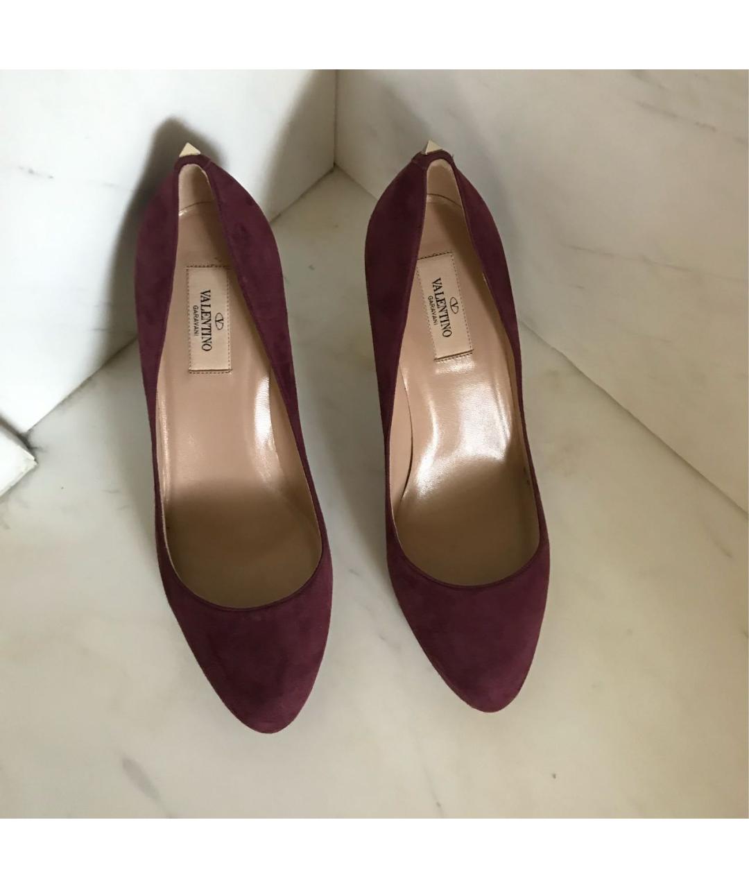 VALENTINO Бордовые замшевые туфли, фото 5