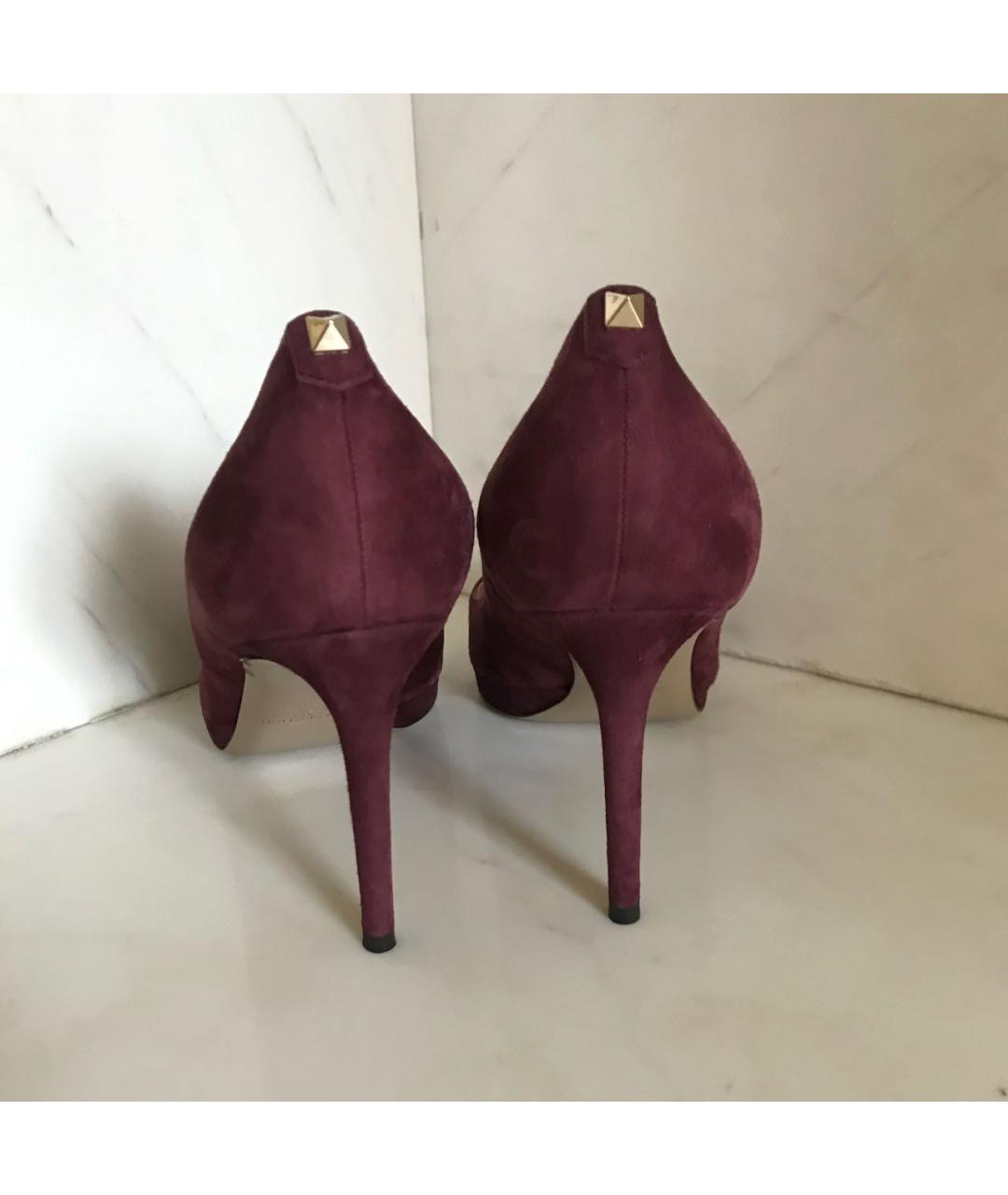 VALENTINO Бордовые замшевые туфли, фото 6