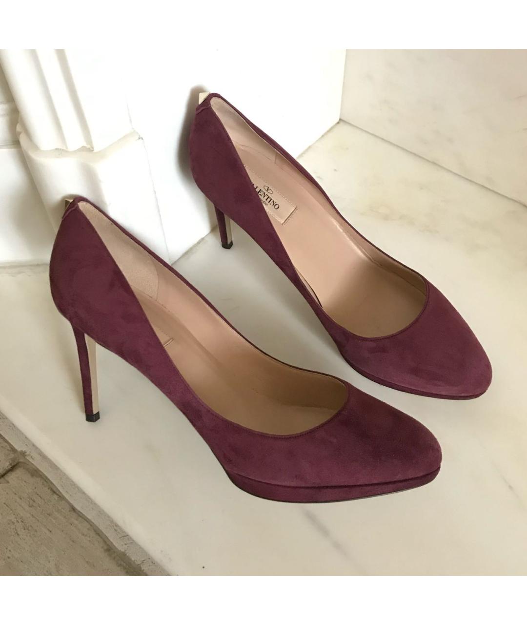 VALENTINO Бордовые замшевые туфли, фото 2