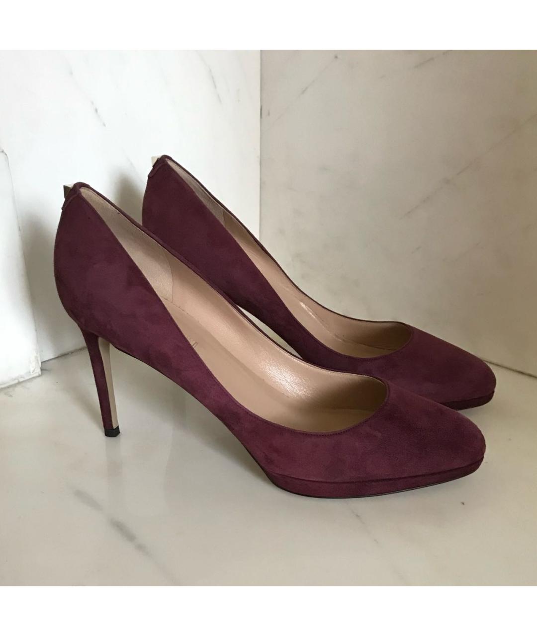 VALENTINO Бордовые замшевые туфли, фото 3