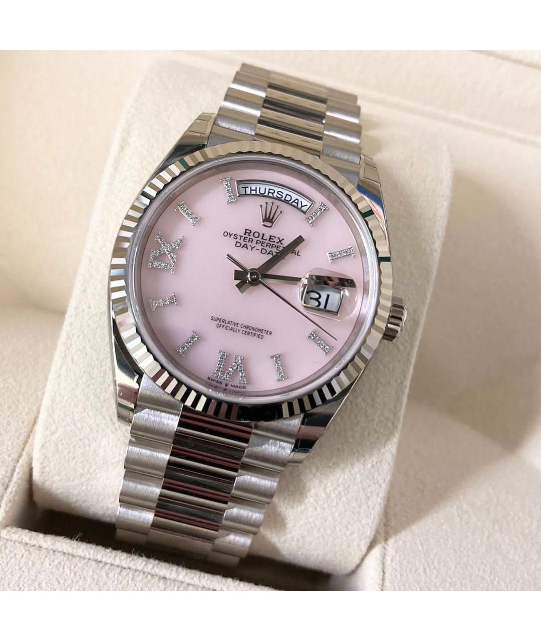 ROLEX Розовые часы из белого золота, фото 2