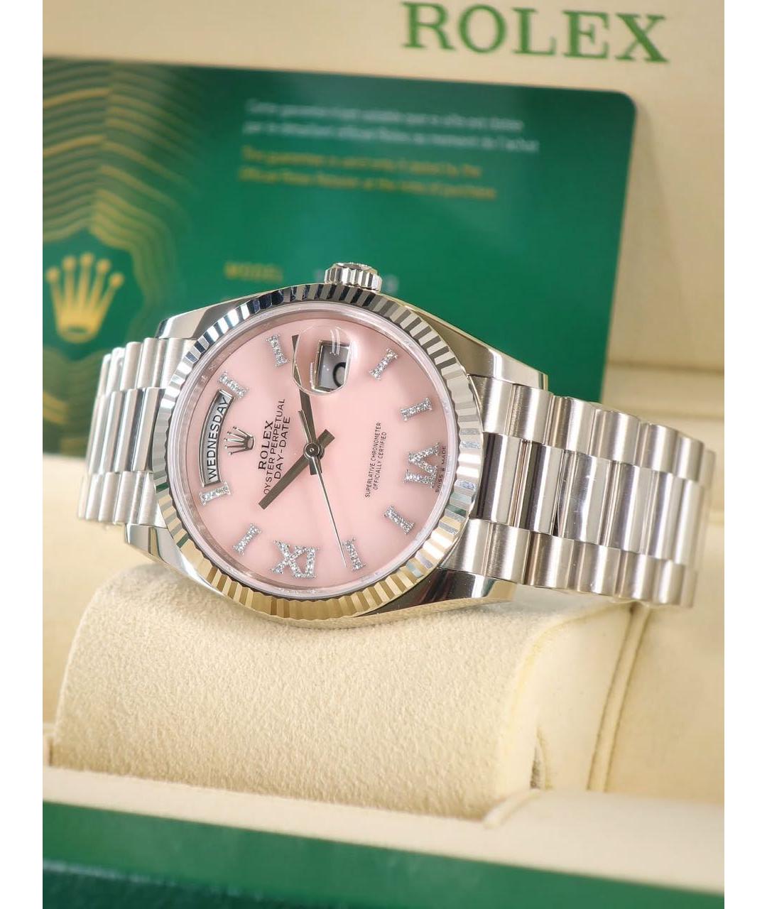 ROLEX Розовые часы из белого золота, фото 4