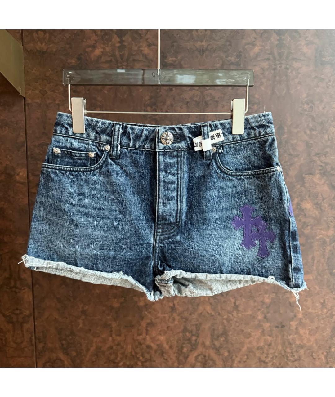 CHROME HEARTS Синие деним шорты, фото 3