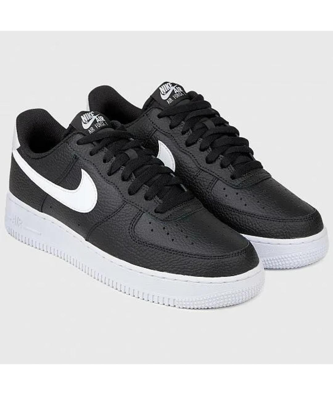 NIKE Черные кожаные низкие кроссовки / кеды, фото 6