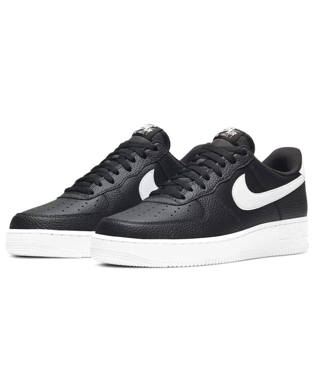 NIKE Черные кожаные низкие кроссовки / кеды, фото 2