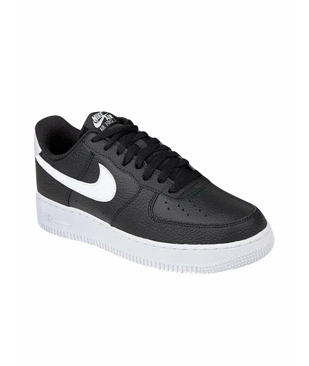 NIKE Черные кожаные низкие кроссовки / кеды, фото 1