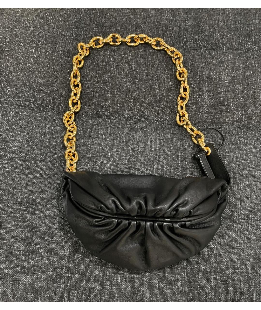 BOTTEGA VENETA Черная кожаная сумка через плечо, фото 5