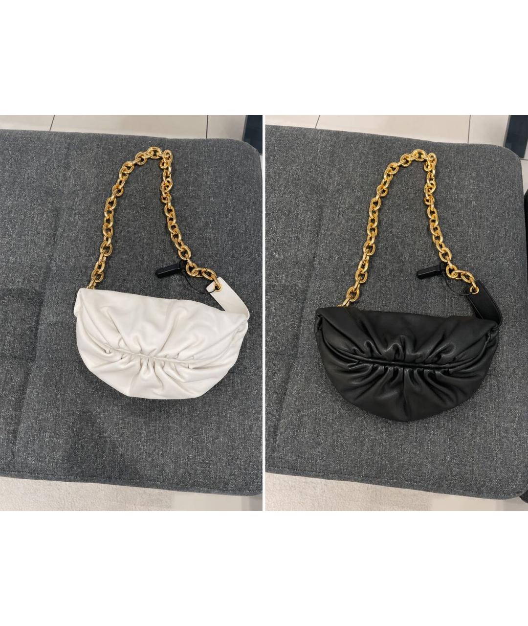BOTTEGA VENETA Белая кожаная сумка через плечо, фото 3