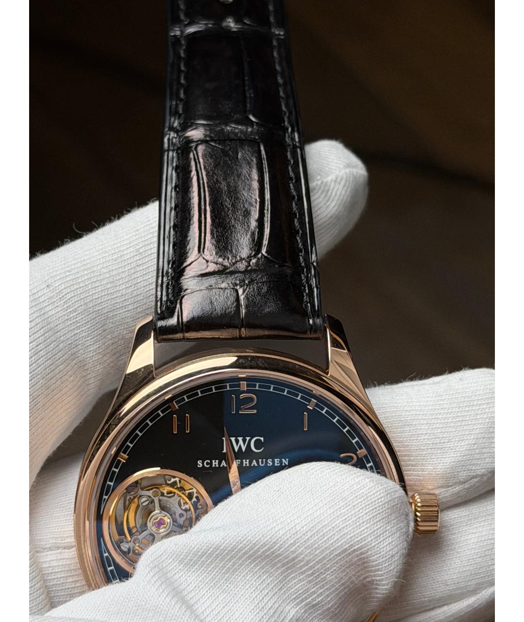 IWC Черные часы из розового золота, фото 6