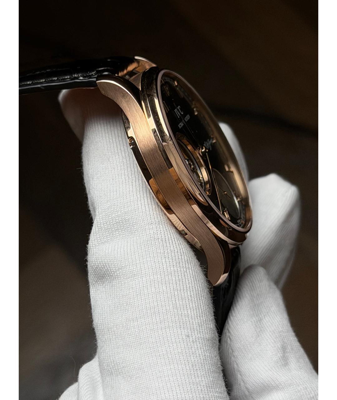 IWC Черные часы из розового золота, фото 5