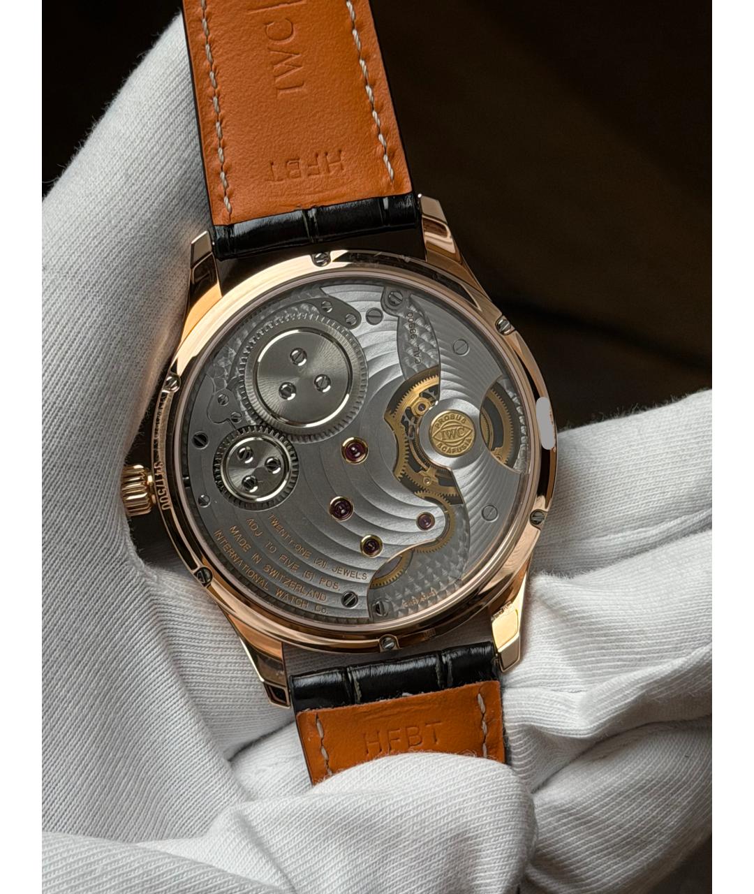 IWC Черные часы из розового золота, фото 7