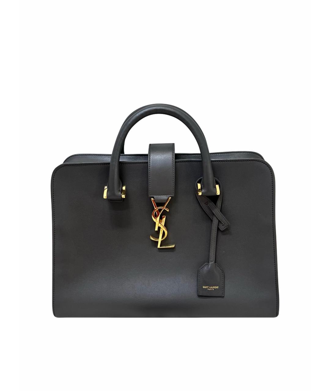 SAINT LAURENT Серая кожаная сумка тоут, фото 1