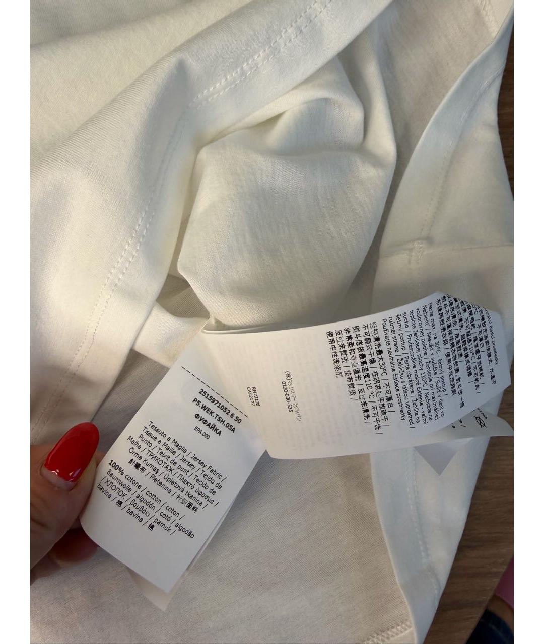 MAX MARA Белая хлопковая футболка, фото 7