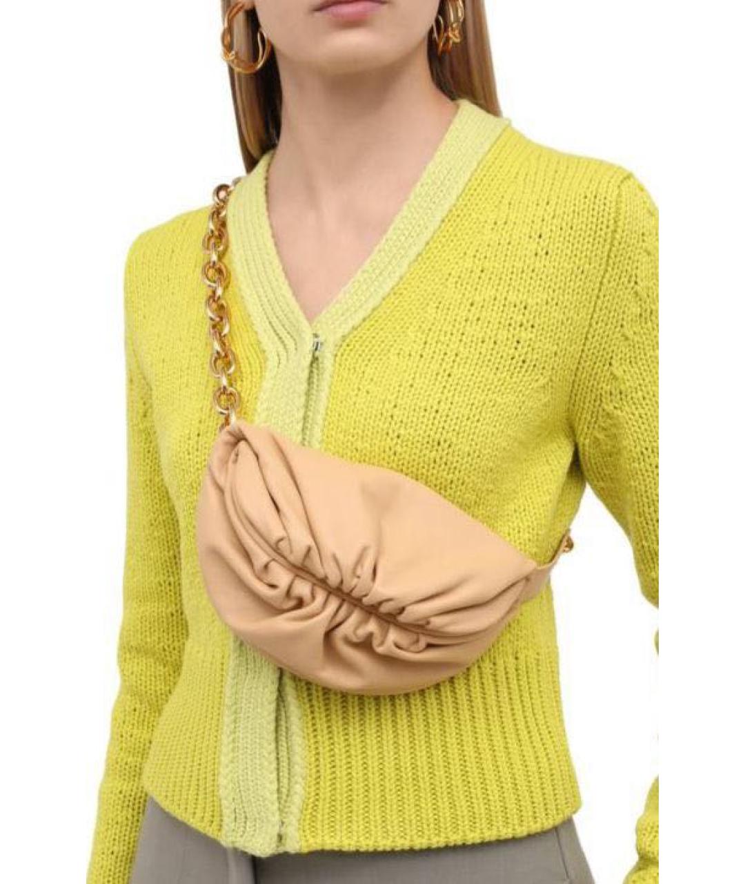BOTTEGA VENETA Бежевая кожаная сумка через плечо, фото 2