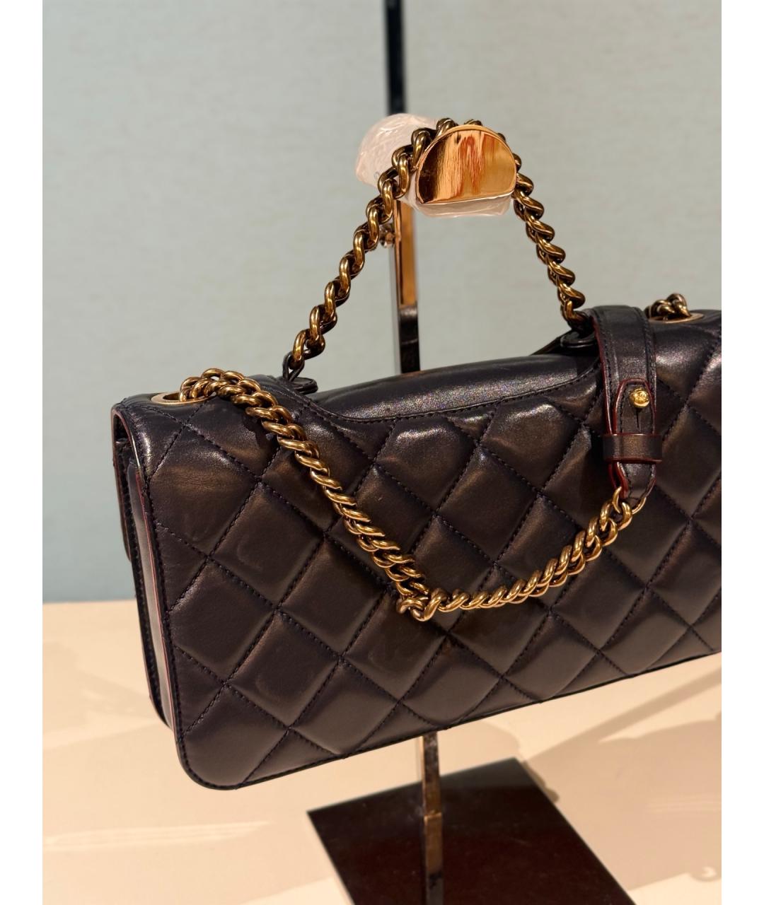 CHANEL Темно-синяя кожаная сумка через плечо, фото 6