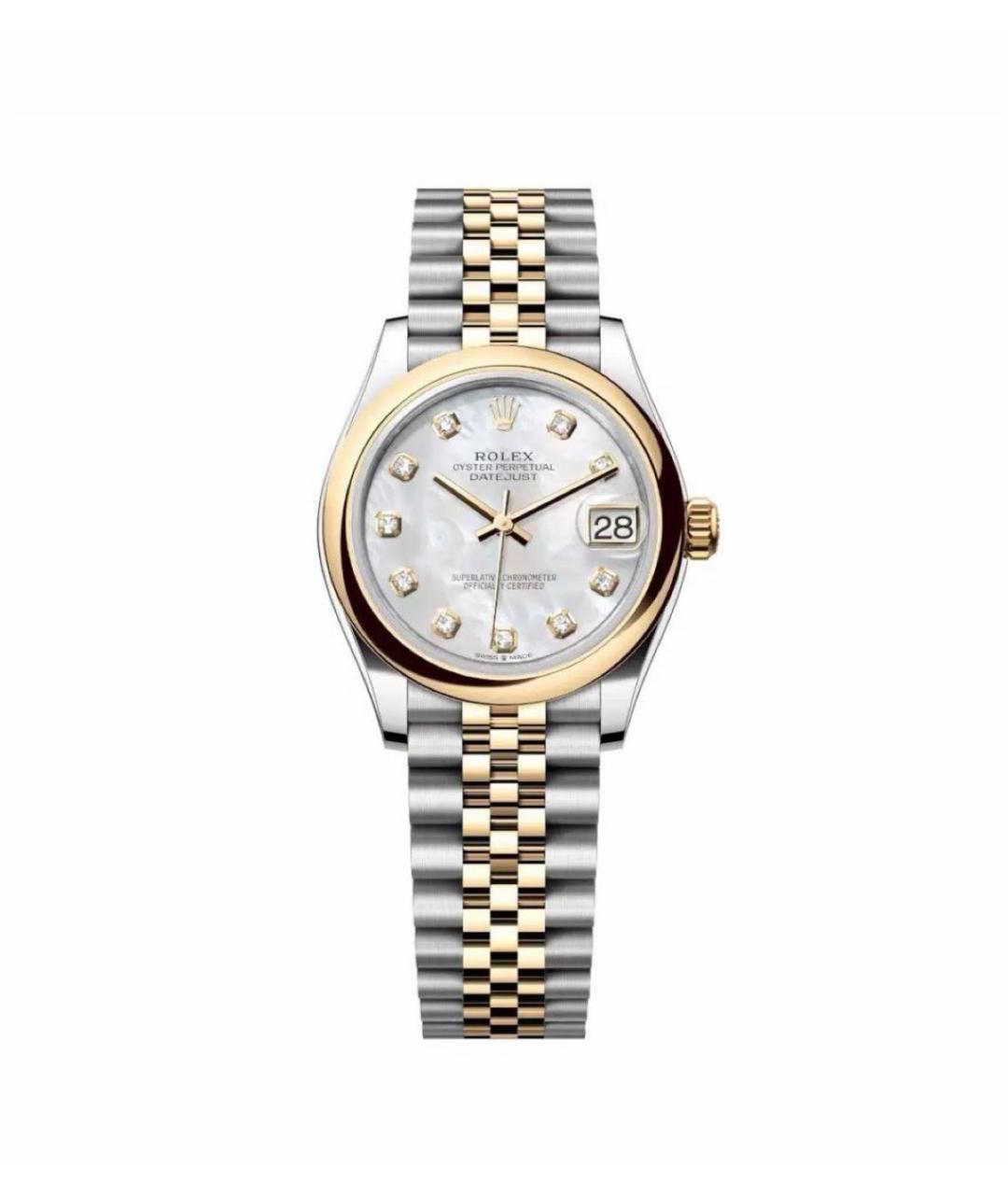 ROLEX Белые часы из желтого золота, фото 1