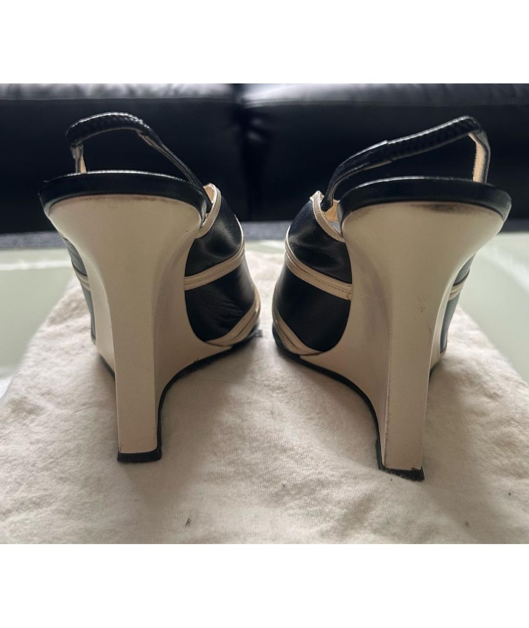 MANOLO BLAHNIK Белые кожаные босоножки, фото 4