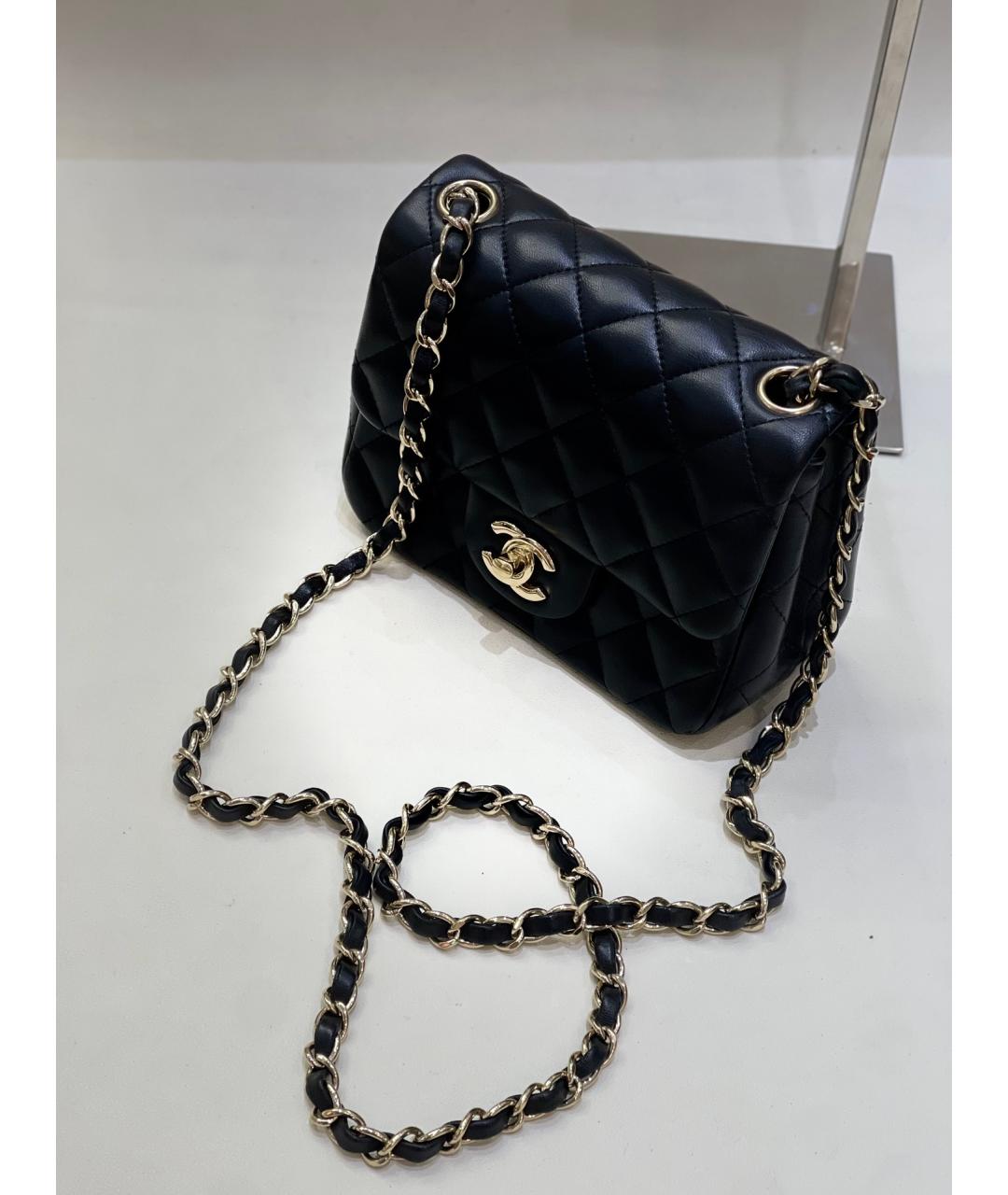CHANEL Черная кожаная сумка через плечо, фото 8