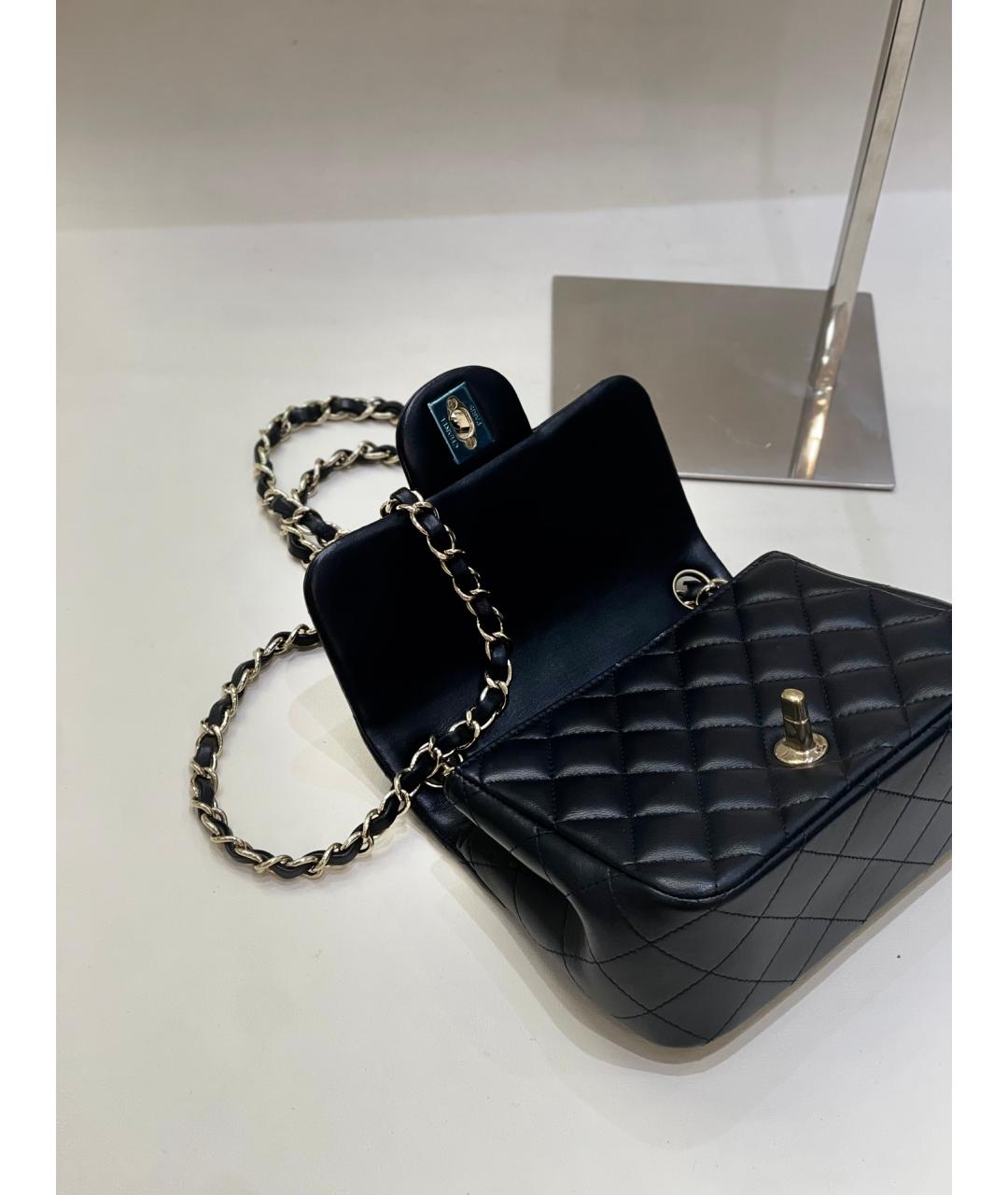 CHANEL Черная кожаная сумка через плечо, фото 6