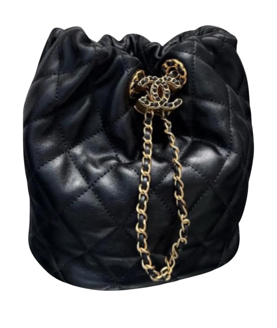CHANEL Черная кожаная сумка с короткими ручками, фото 1