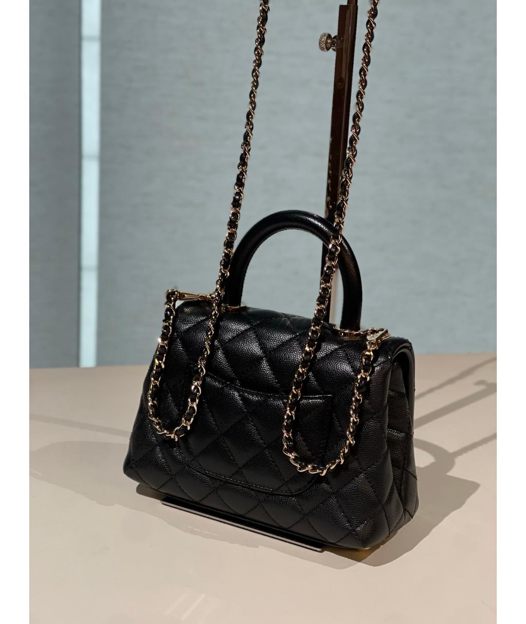 CHANEL Черная кожаная сумка через плечо, фото 3